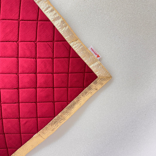 Empowered Red Cotton - Quilted Meditation / Pooja Aasan