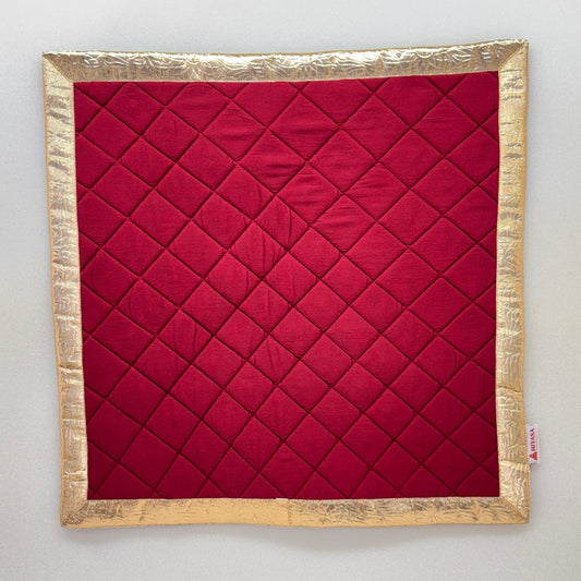 Empowered Red Cotton - Quilted Meditation / Pooja Aasan