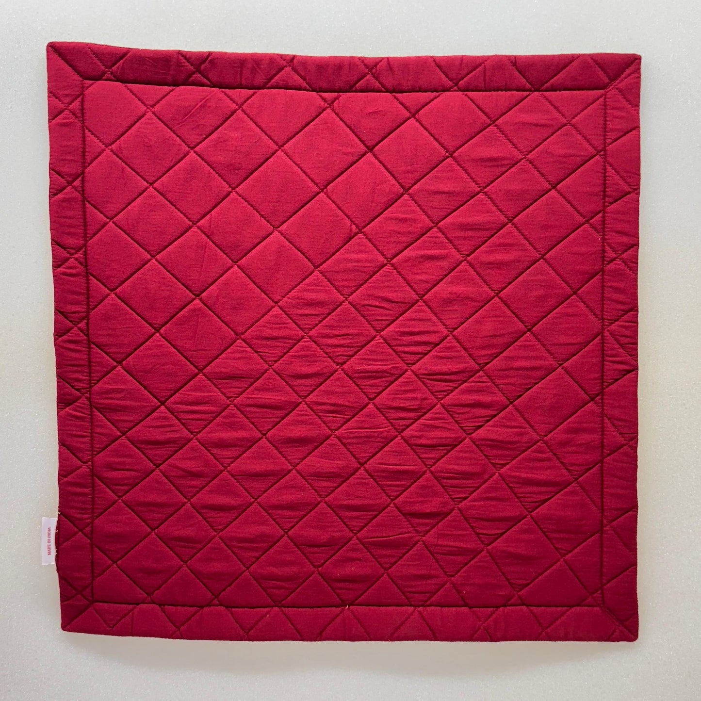 Empowered Red Cotton - Quilted Meditation / Pooja Aasan