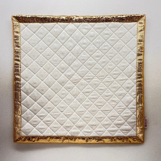 Peaceful White Cotton - Quilted Meditation / Pooja Aasan