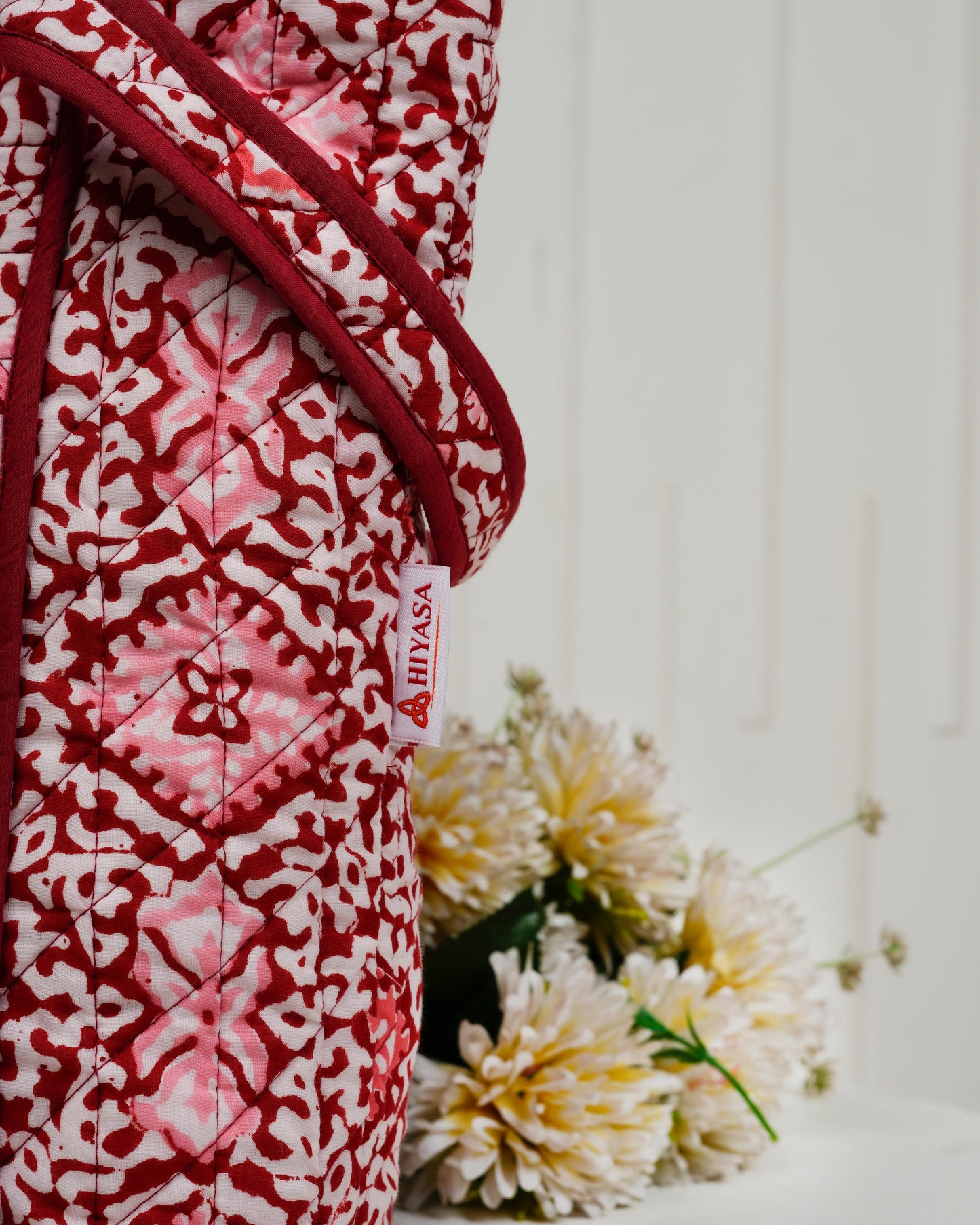 Sweet Red Quilted Tote Bag | Made in Jaipur