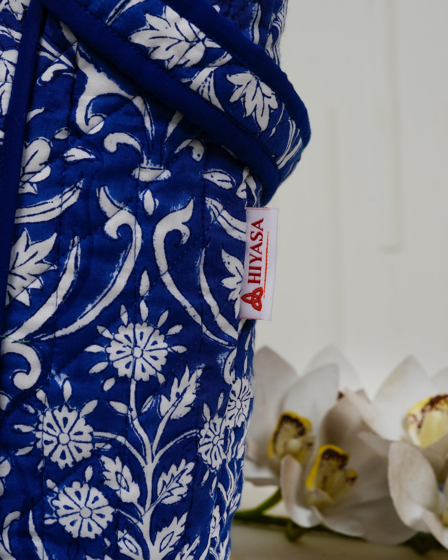 Royal Blue Quilted Tote Bag | Made in Jaipur