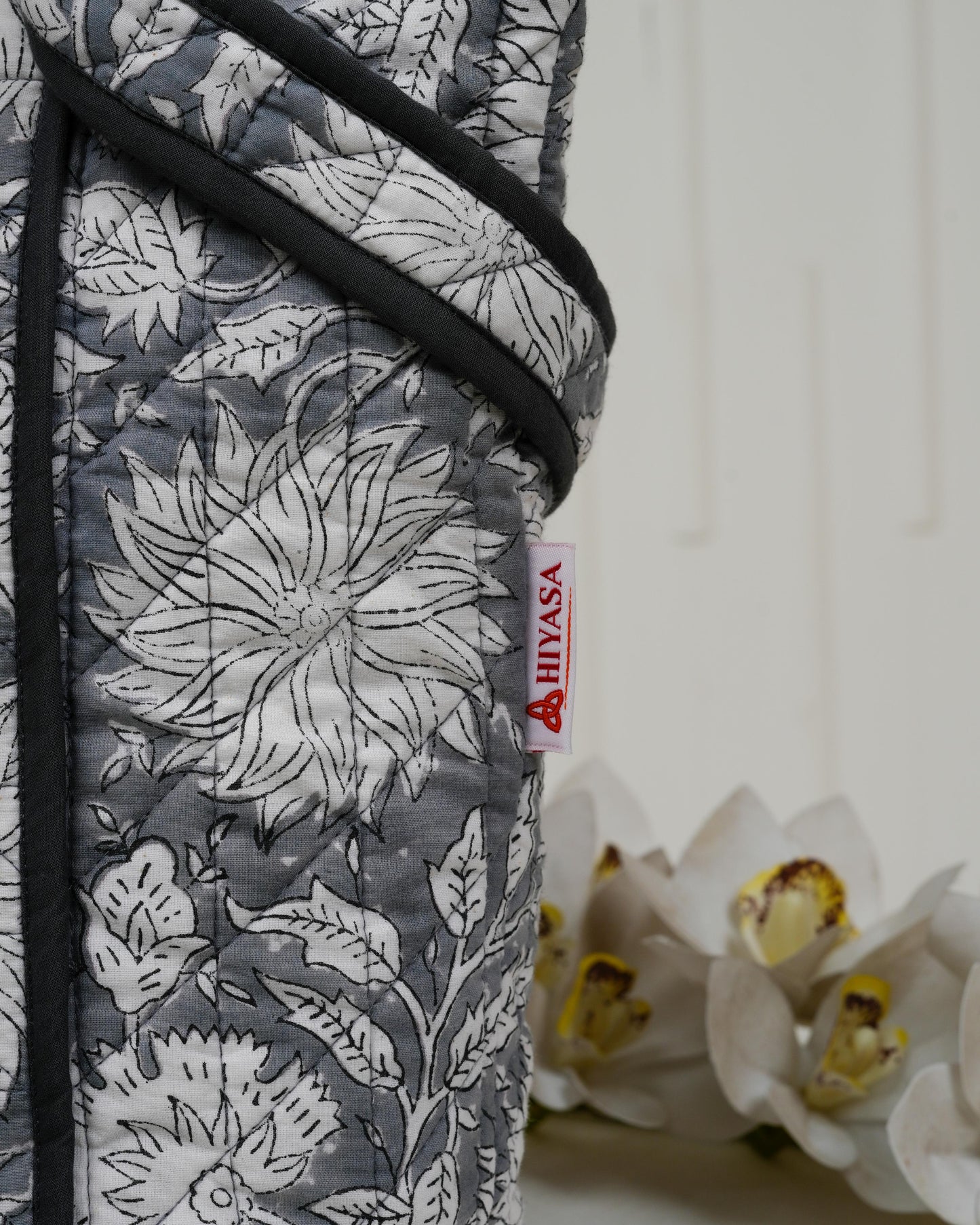 Elegant Grey Quilted Tote Bag | Made in Jaipur