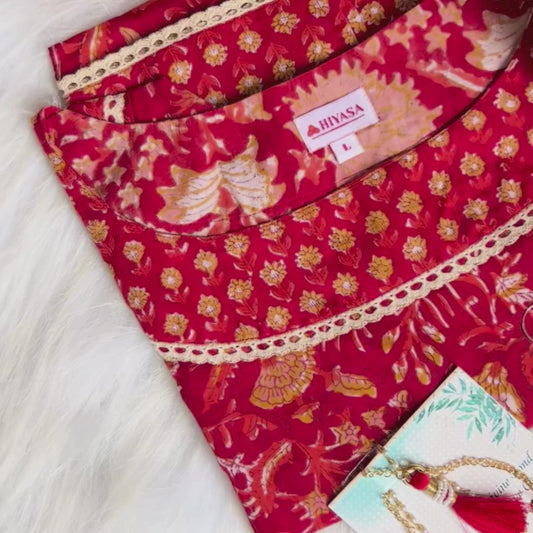 Radiant Red Three Piece Dress Hiyasa Rakhi Hamper - For Sisters