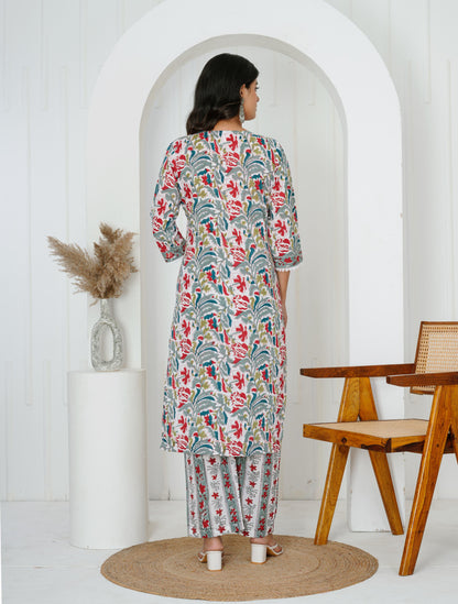 Wisdom Grey Three Piece Suit with Kota Doriya Dupatta