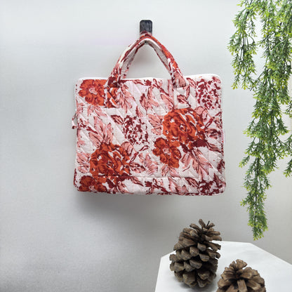 Gulzaar Rose Laptop Companion - Hand quilted, Handcrafted