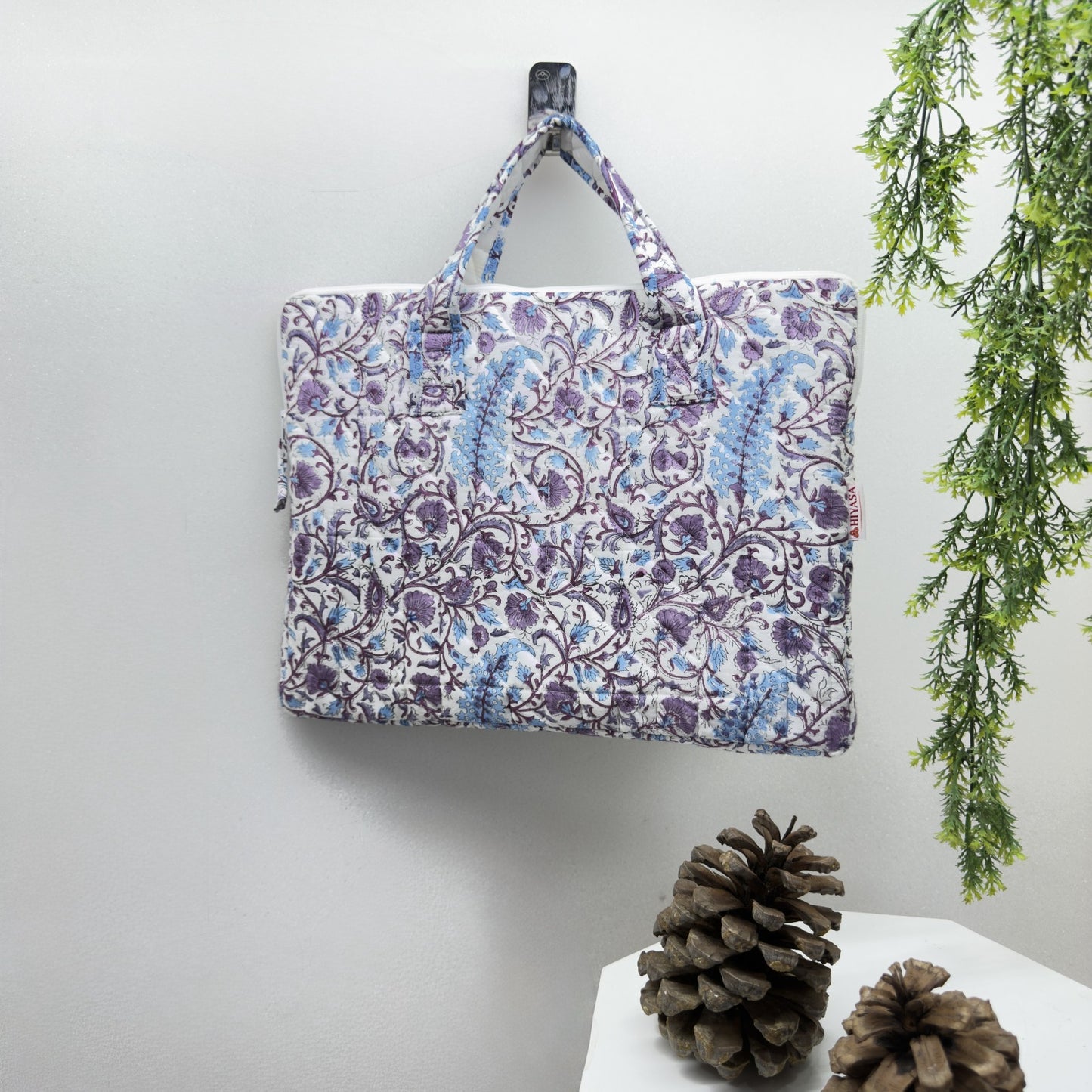 Tranquil Violet Laptop Companion - Hand quilted, Handcrafted