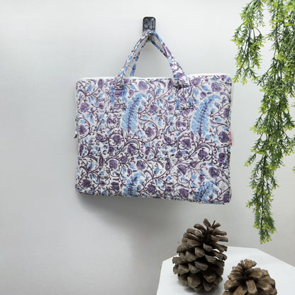 Tranquil Violet Laptop Companion - Hand quilted, Handcrafted