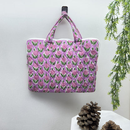 Lively Lilac Laptop Companion - Hand quilted, Handcrafted