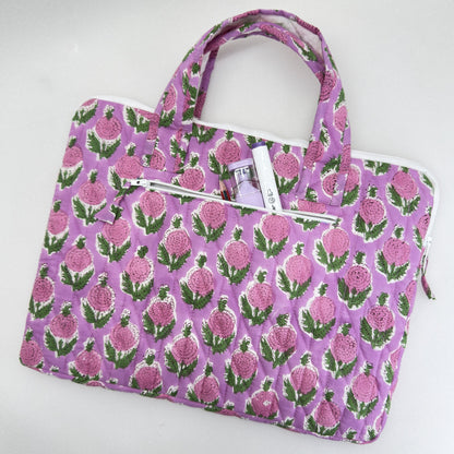 Lively Lilac Laptop Companion - Hand quilted, Handcrafted