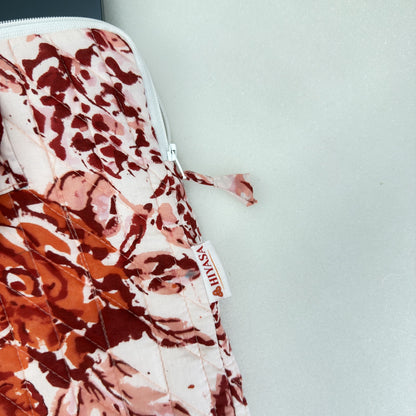 Gulzaar Rose Laptop Companion - Hand quilted, Handcrafted