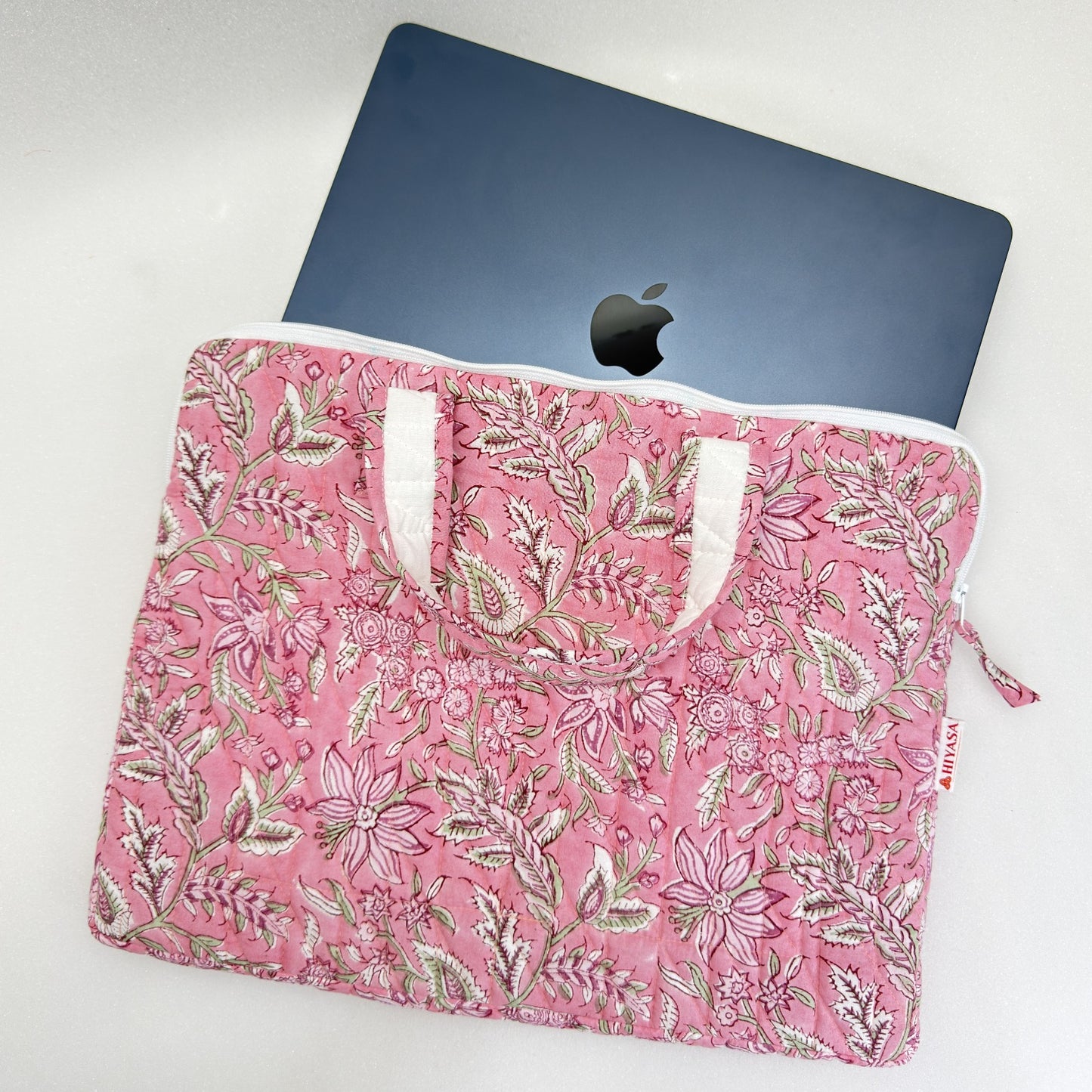 Blissful Pink Laptop Companion - Hand quilted, Handcrafted