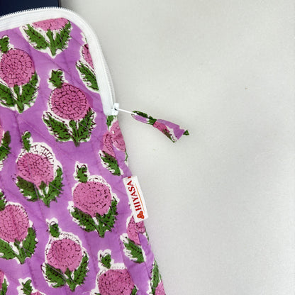 Lively Lilac Laptop Companion - Hand quilted, Handcrafted