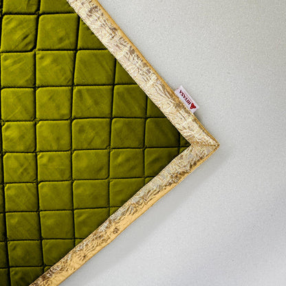 Healing Green Cotton - Quilted Meditation / Pooja Aasan