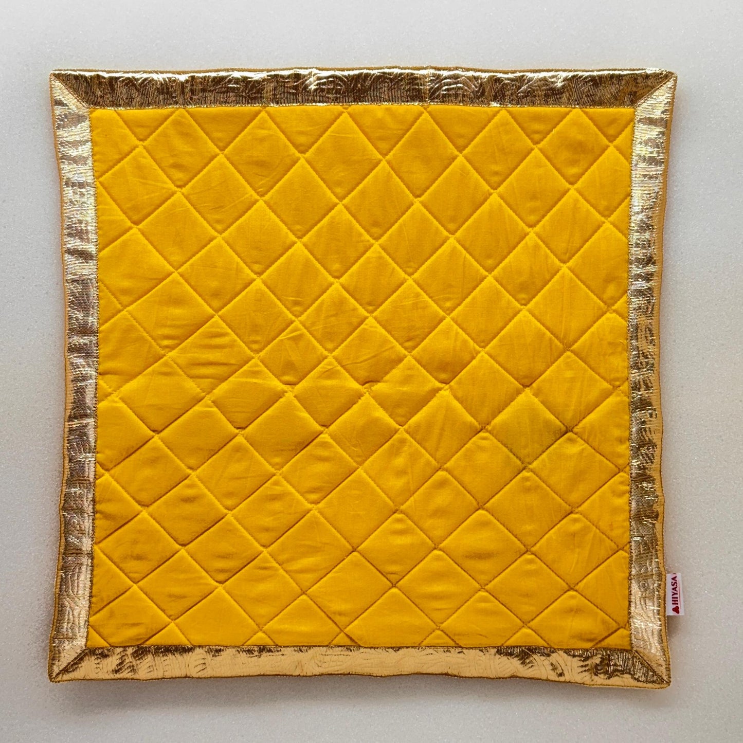 Joyful Yellow Cotton - Quilted Meditation / Pooja Aasan