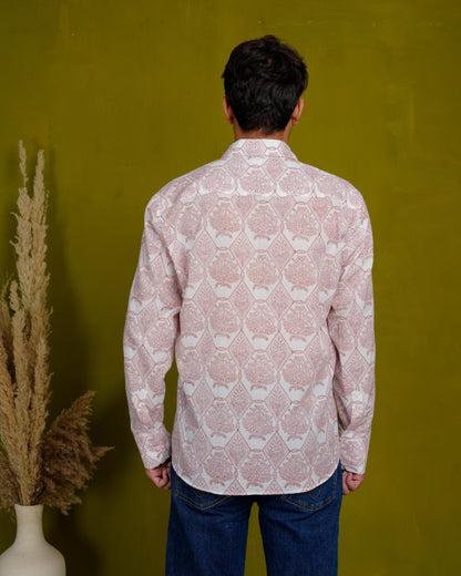 Humble Brown Men’s Handblock Full Sleeve Shirt - Woven with Purpose, Worn with Pride