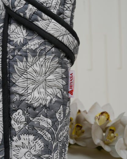 Elegant Grey Quilted Tote Bag | Made in Jaipur