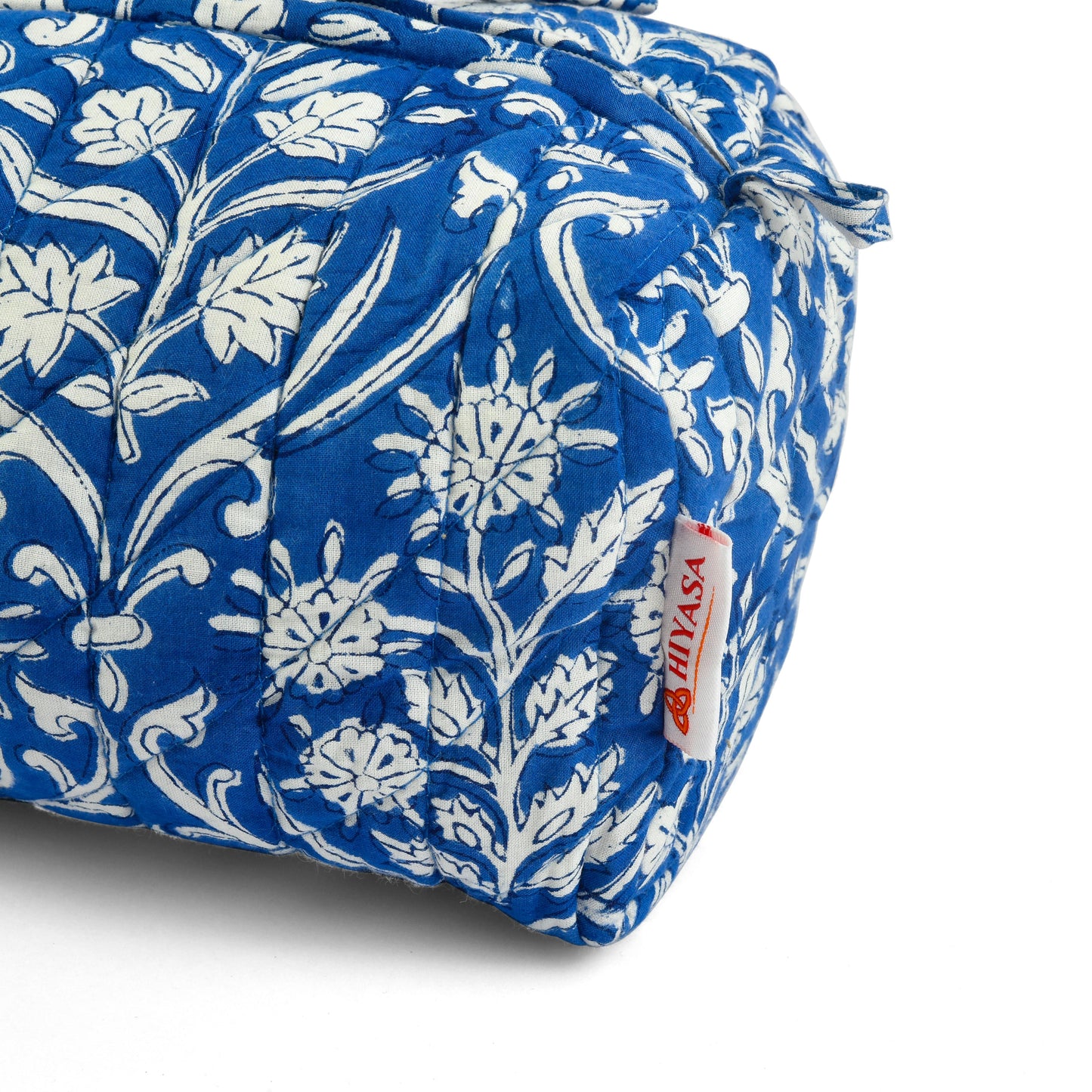 Royal Blue - Set of 3 Handblock Printed Quilted Pouches | Crafted in Jaipur