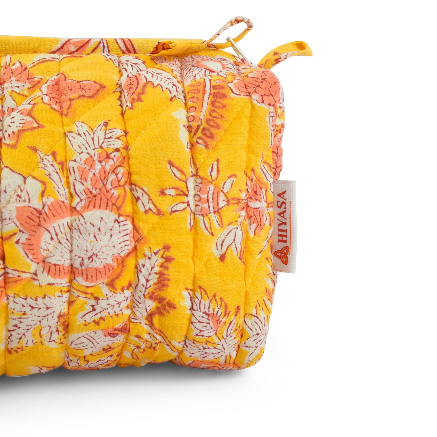 Radiant Yellow - Set of 3 Handblock Printed Quilted Pouches | Crafted in Jaipur