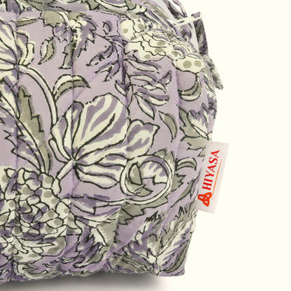 Lilac Joy - Set of 3 Handblock Printed Quilted Pouches | Crafted in Jaipur