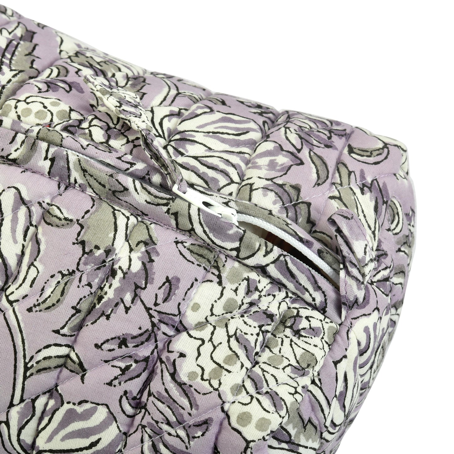 Lilac Joy - Set of 3 Handblock Printed Quilted Pouches | Crafted in Jaipur